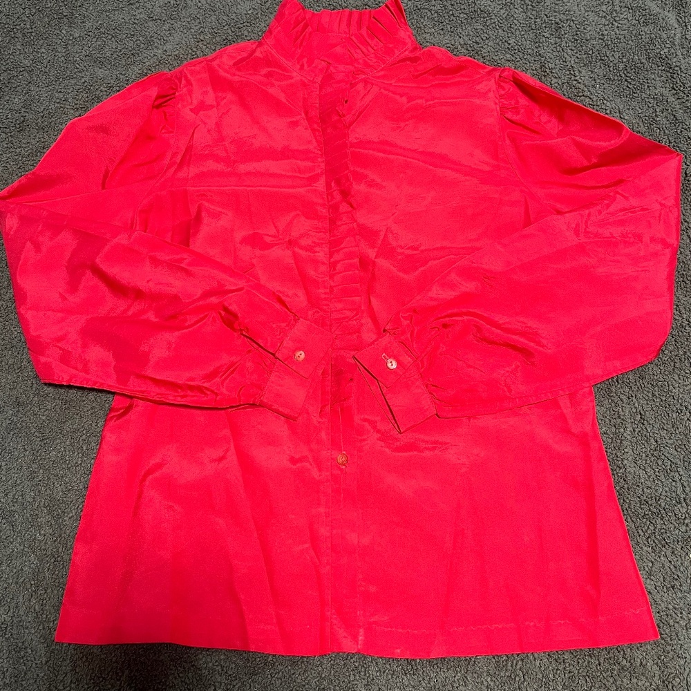 Red Ruffle Blouse